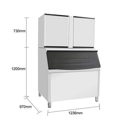 Aanpasbare opties 242 kg waterkoeling Granulaire ijsmachine voor 24 uur productie