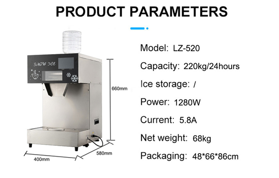 Hoge productiviteit 300 kg per dag LZ-620 Sneeuw-ijsfabriek Machines Machine voor ijs
